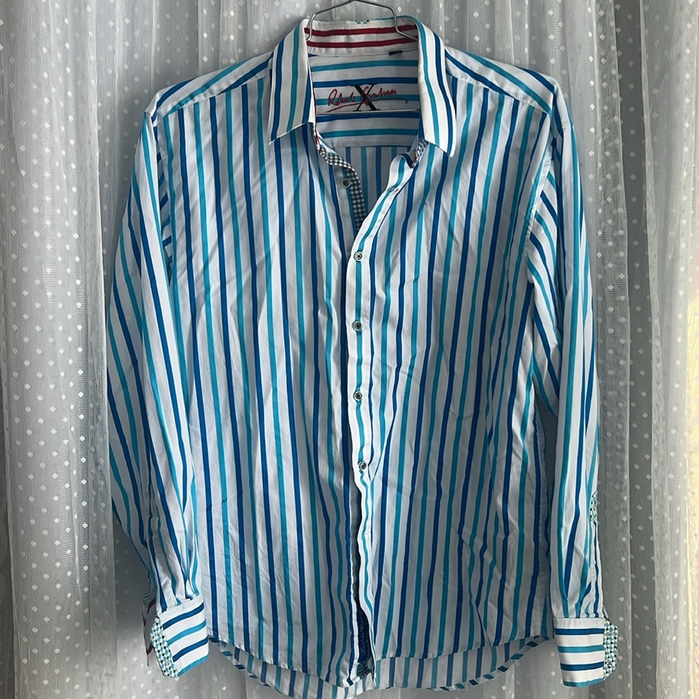 Robert Graham Burton-Down Shirt; Size Men’s XL